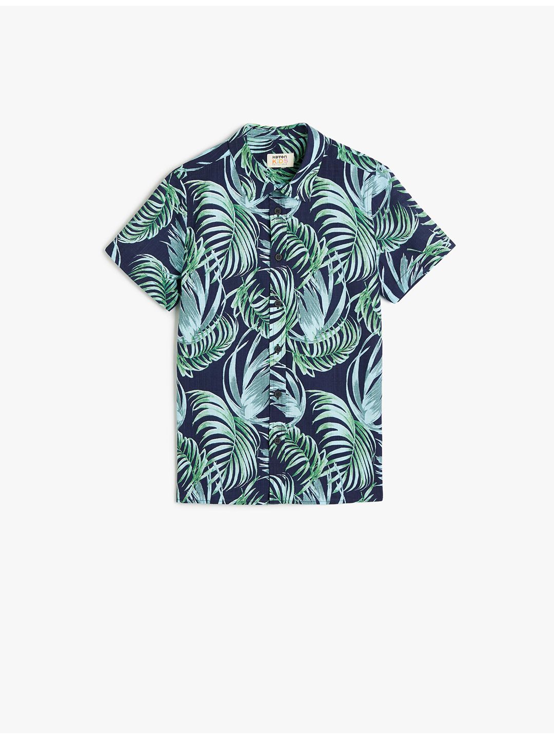 Koton Boys Floral Printed Spread Short Sleeves Cotton Collar Shirt