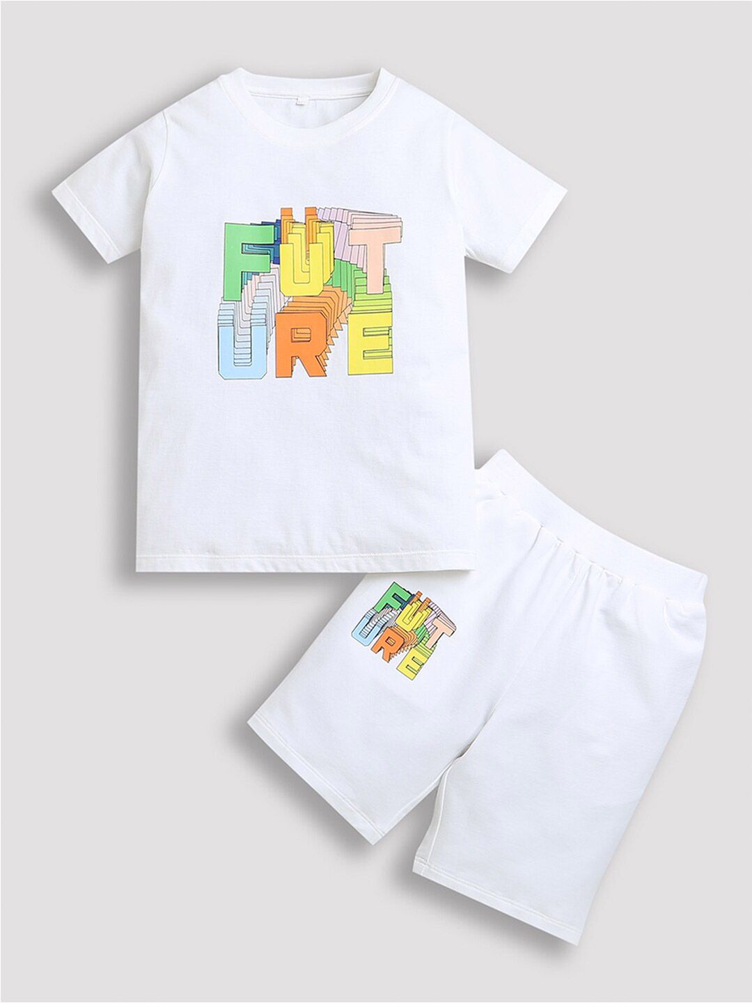 ZIP ZAP ZOOP Boys Printed Pure Cotton T-shirt with Shorts