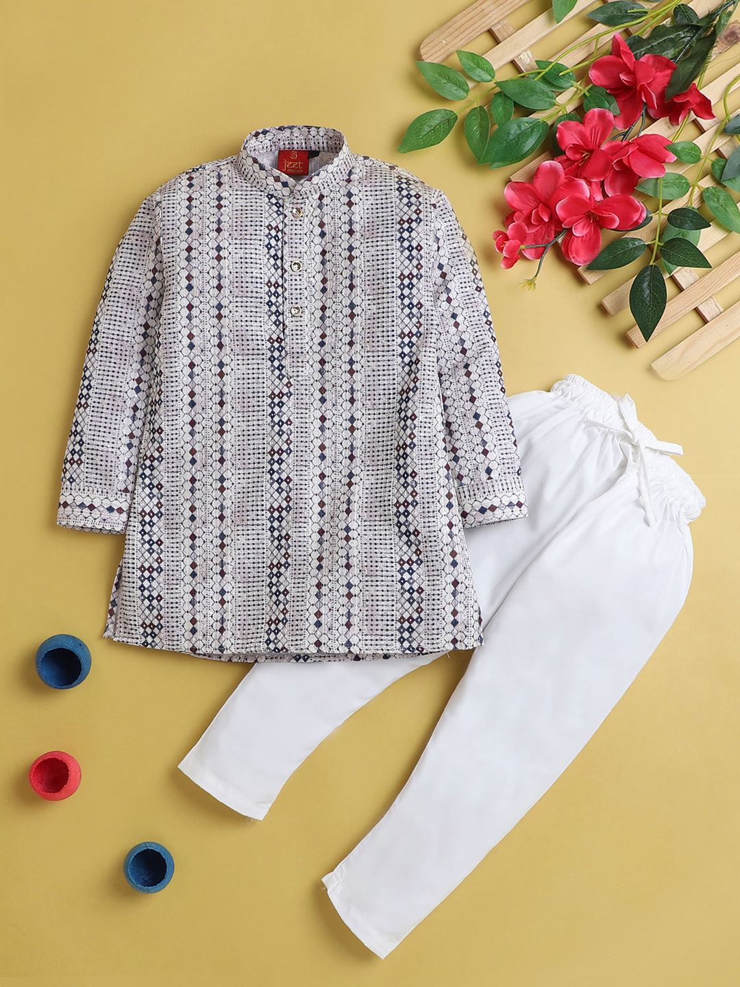 Jeetethnics Boys Printed Regular Kurta with Pyjamas