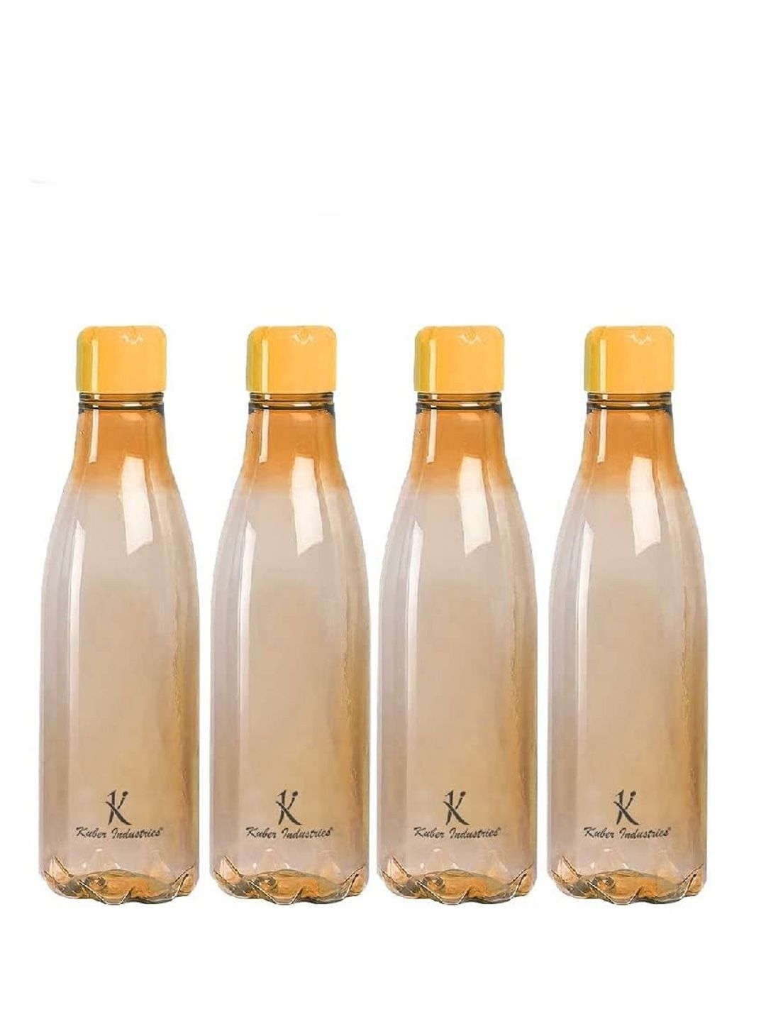 Kuber Industries Orange Brand Logo Plastic BPA Free 4 Piece Water Bottle 500ml