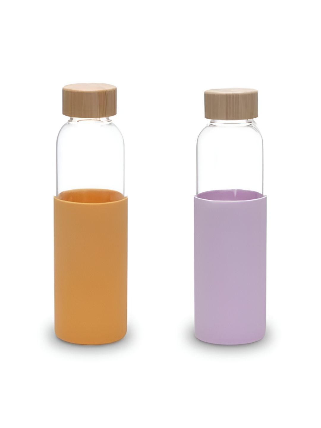 UMAI Yellow Solid Glass Spill Proof 2 Piece Water Bottle - 550ml