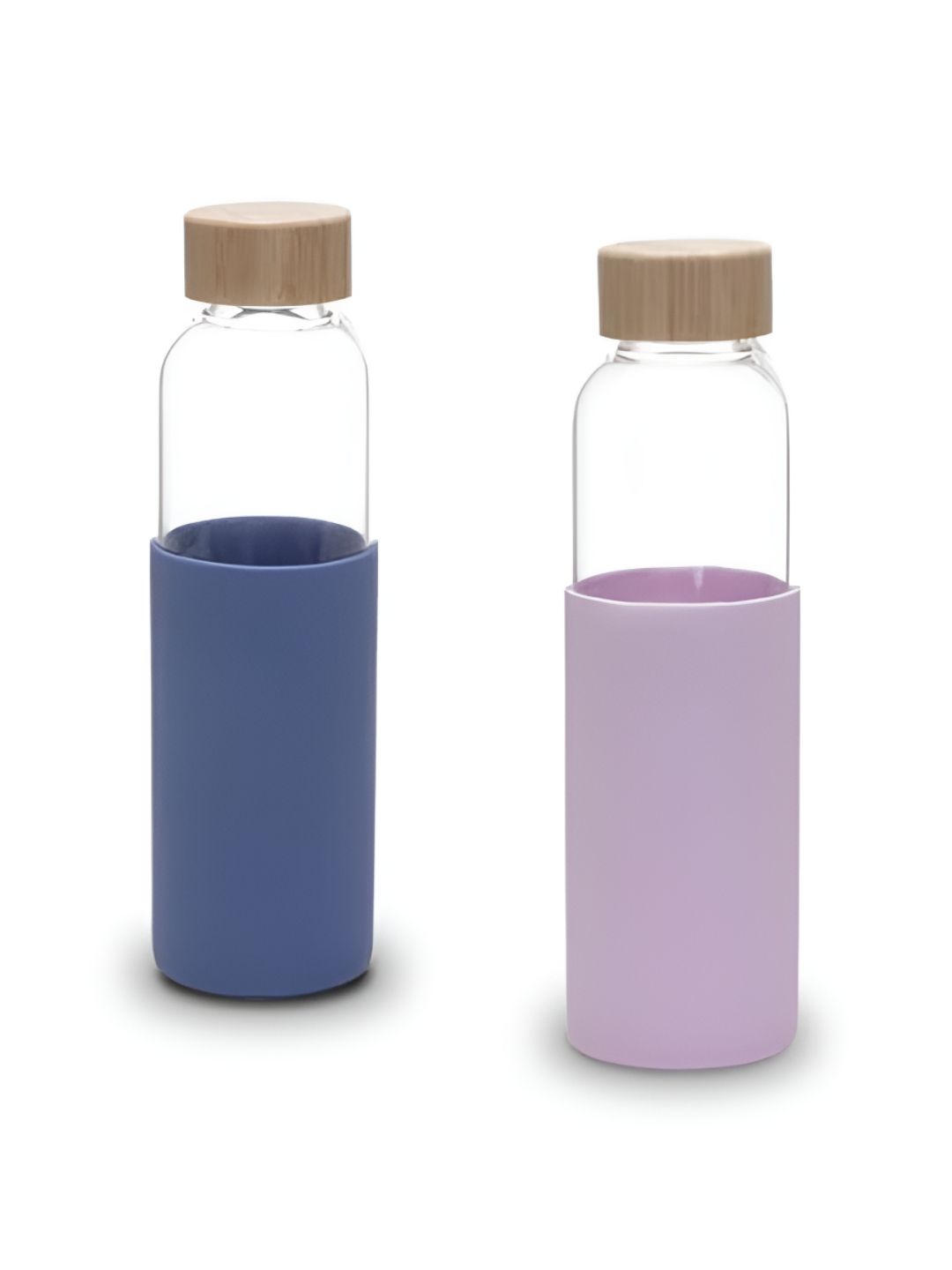 UMAI Transparent Solid Glass Spill Proof 2 Piece Water Bottle - 550ml