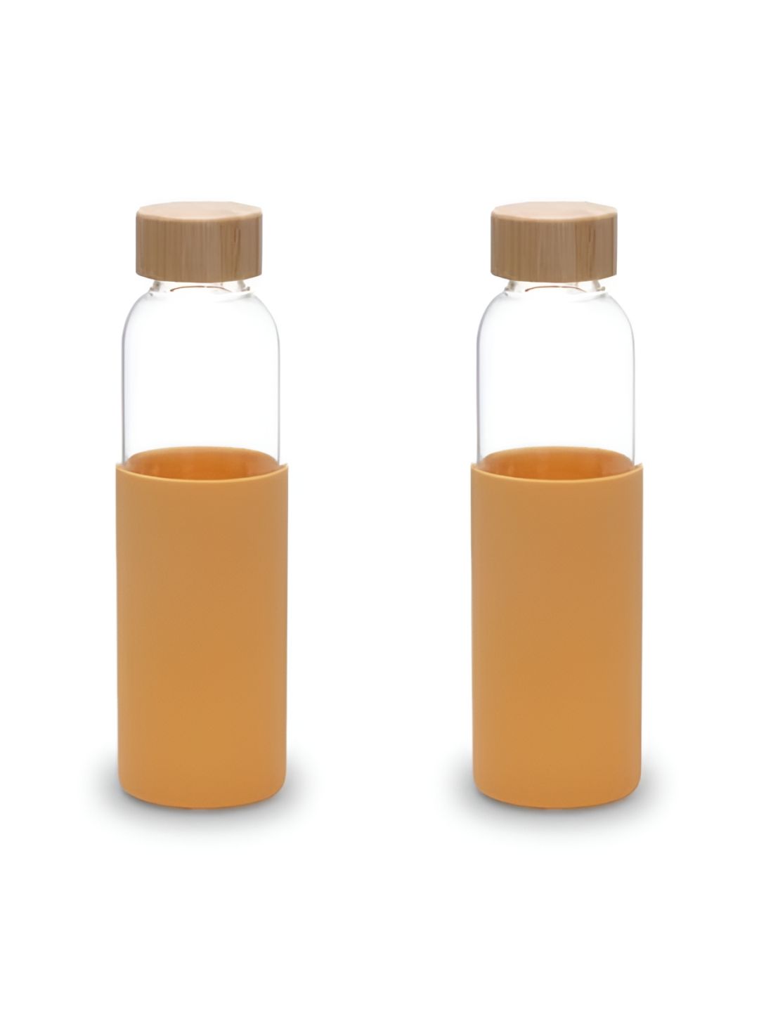 UMAI Yellow Solid Glass Spill Proof 2 Piece Water Bottle - 550ml