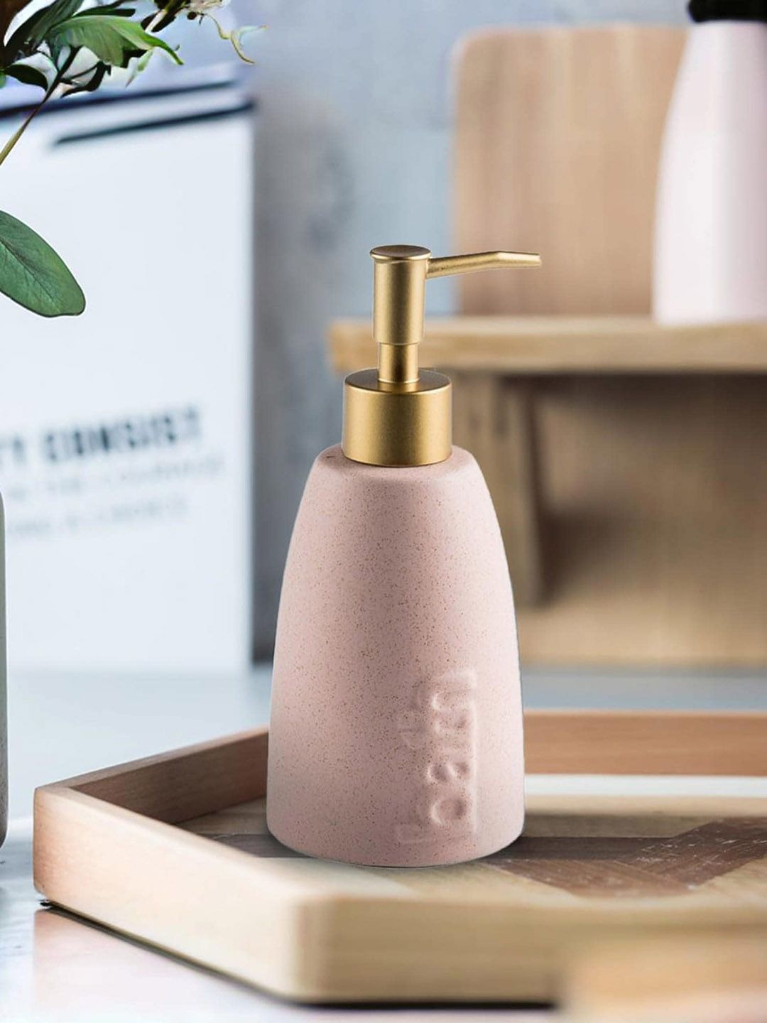 UMAI Pink Stoneware Soap Dispenser