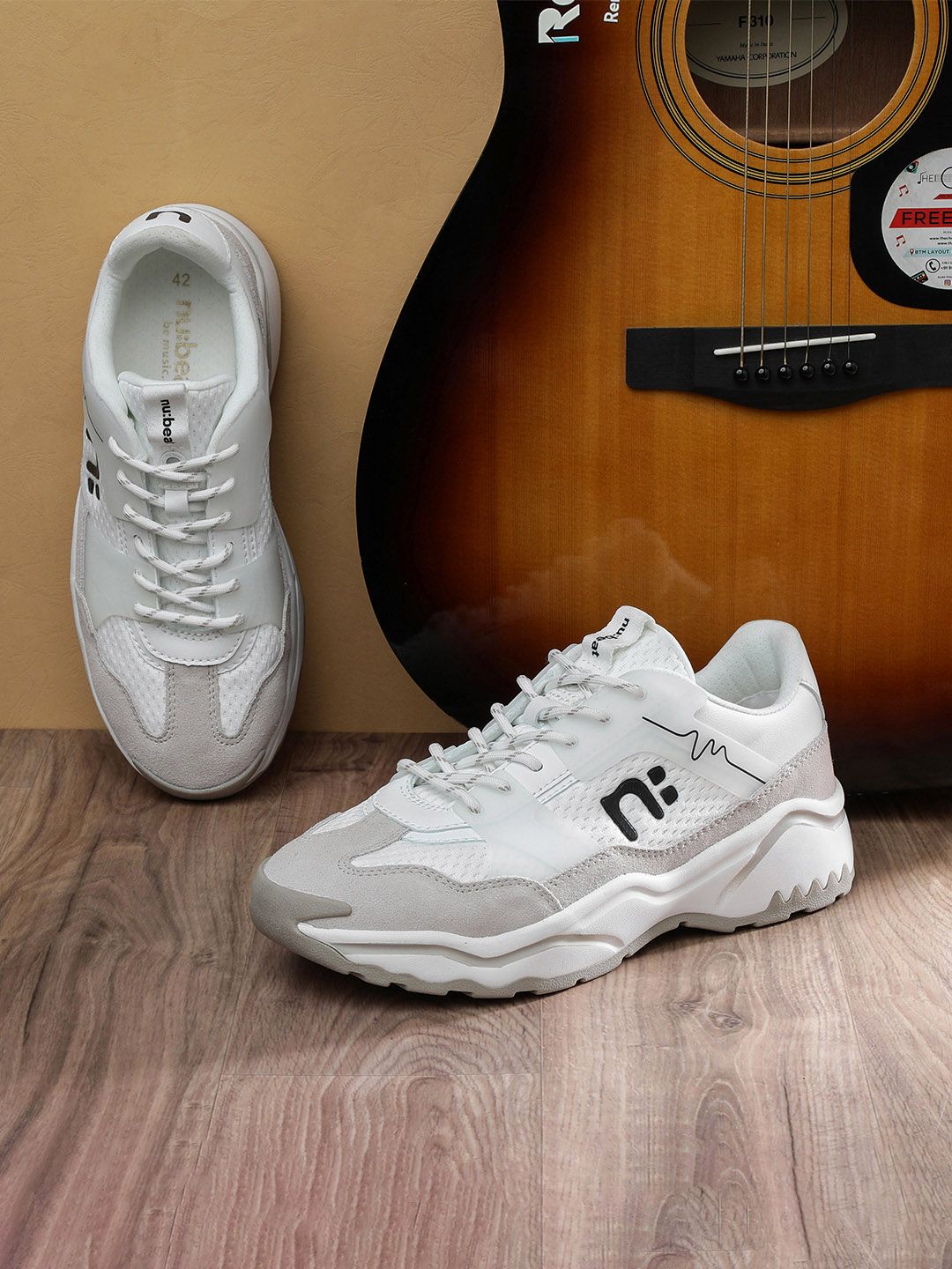 nubeat GROOVESTAR White Leather Men Sneakers