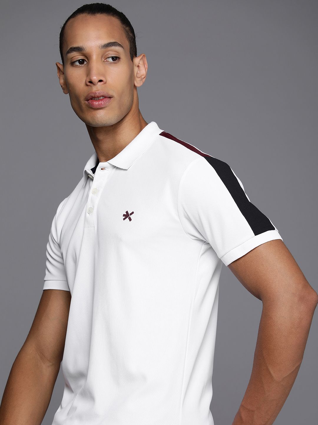HRX by Hrithik Roshan Men Striped Polo Collar Tennis T-shirt