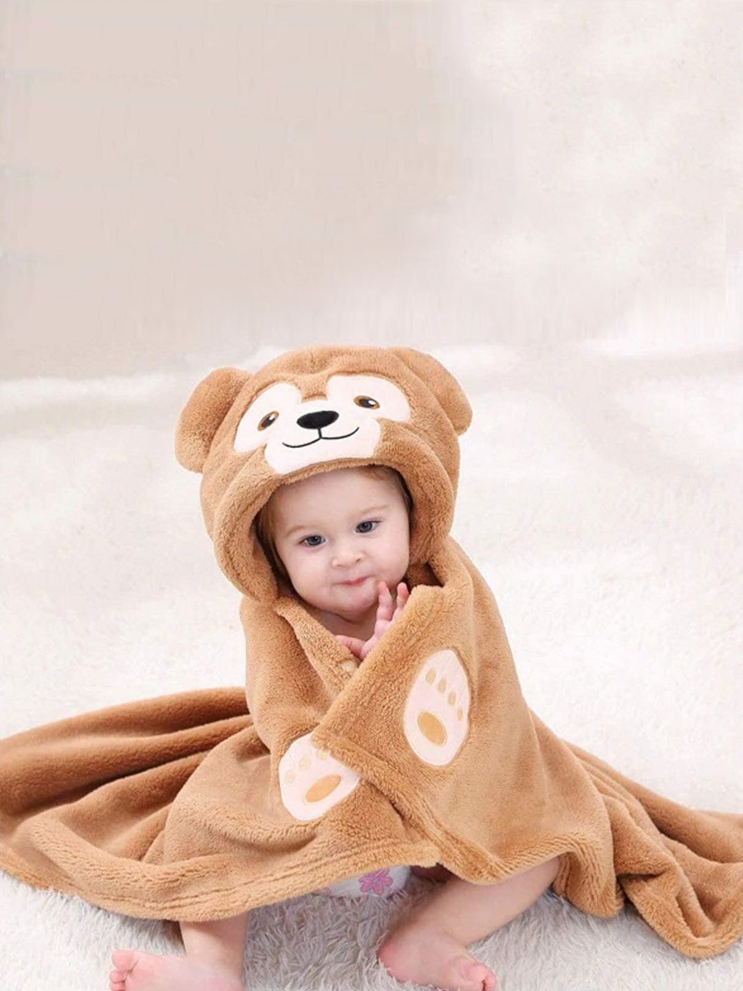 Bajo's Kids Brown & White Bath Towel
