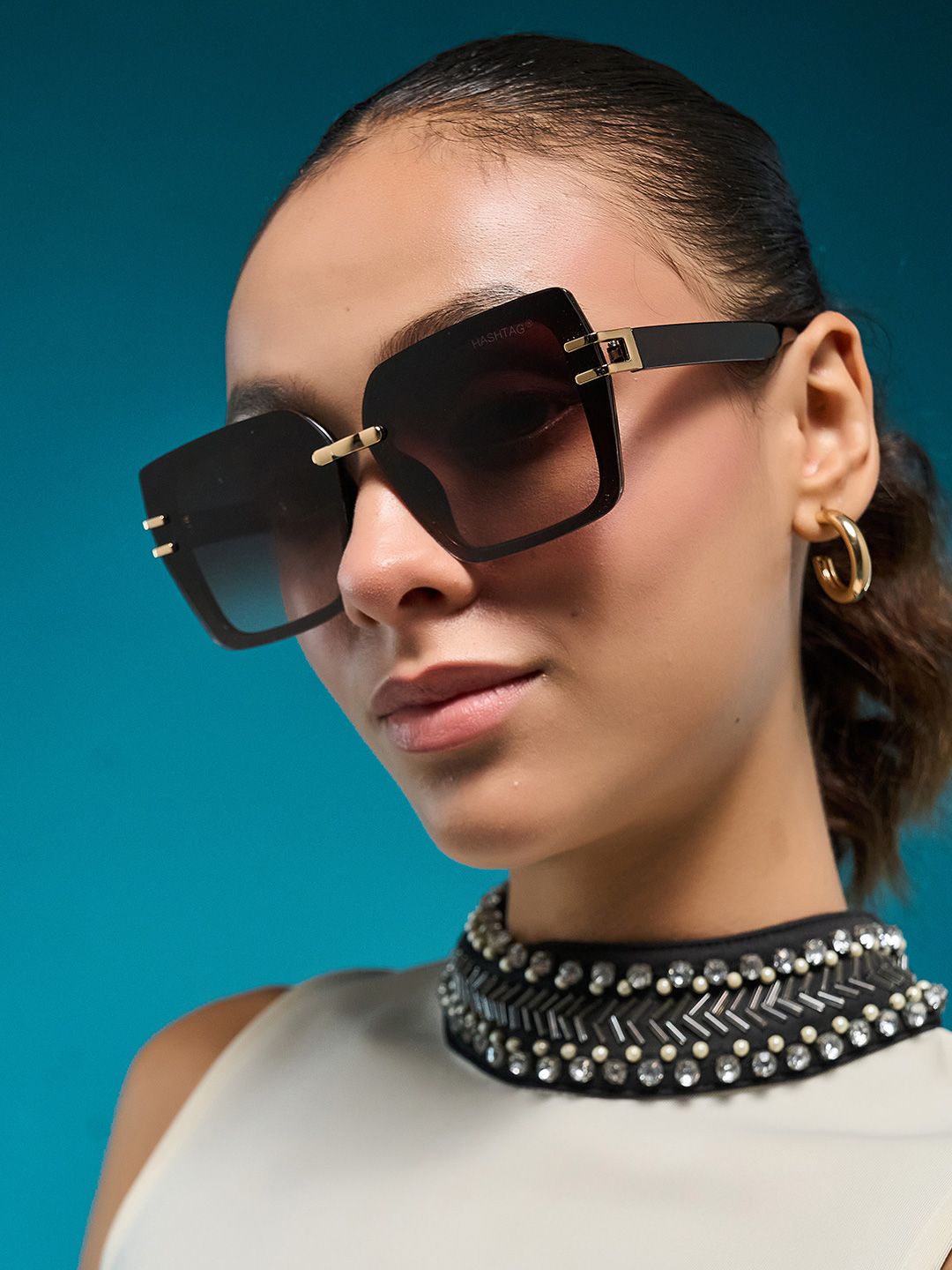 HASHTAG EYEWEAR Women Oversized Sunglasses With UV Protected Lens G-15065-brown