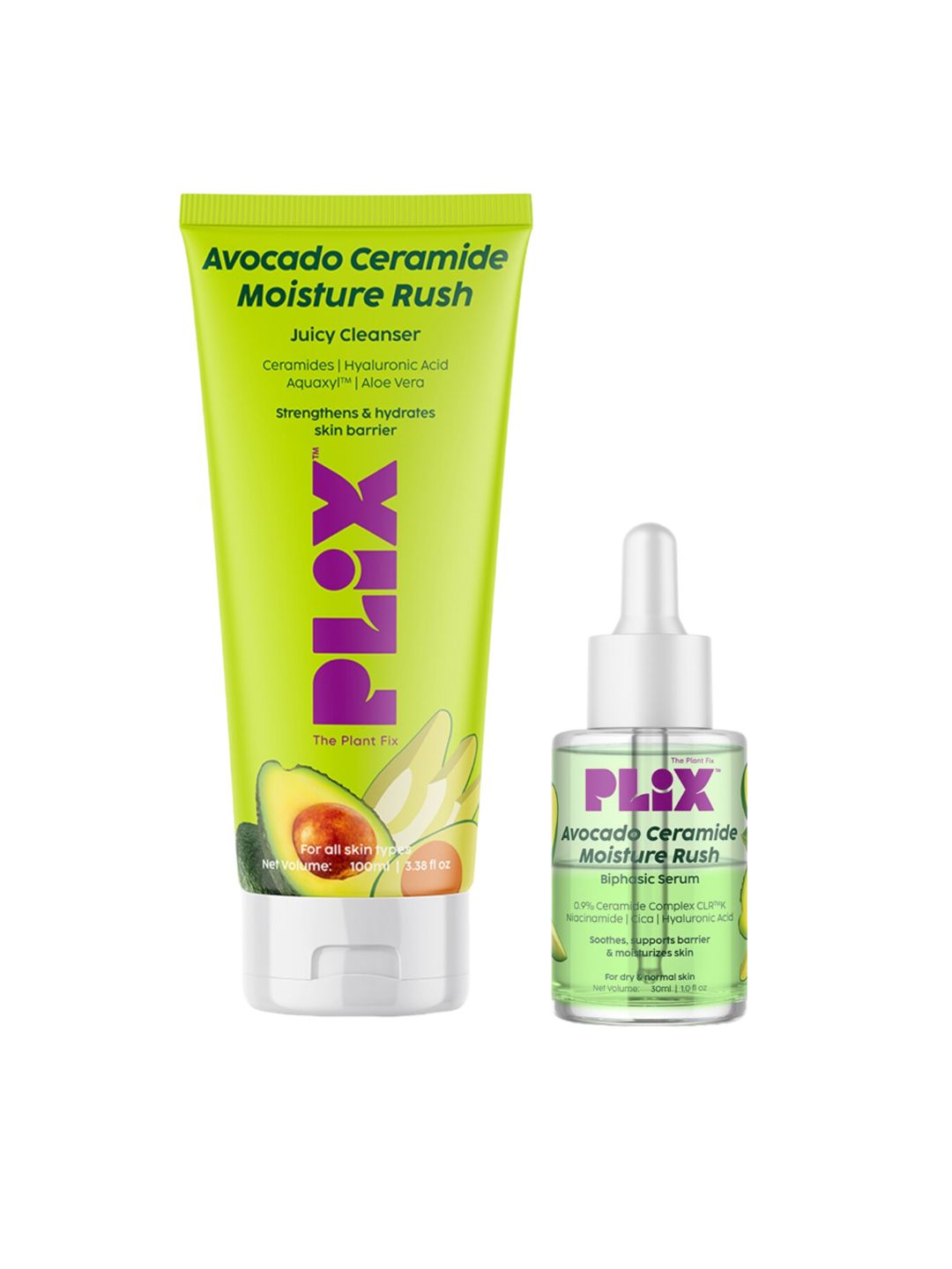 PLIX THE PLANT FIX Moisture Rush Barrier Repair Regime Combo with Avocado Ceramide - 130ml