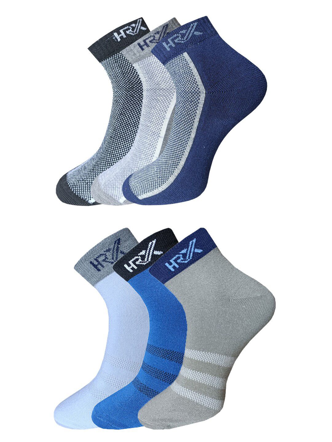 HRX by Hrithik Roshan Men Pack Of 6 Ankle-Length Patterned Socks