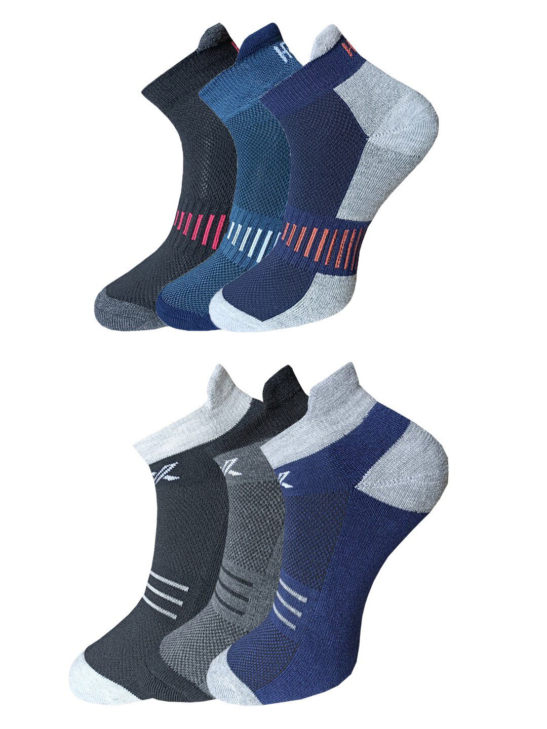 HRX by Hrithik Roshan Men Pack of 6 Patterned Ankle-Length Socks