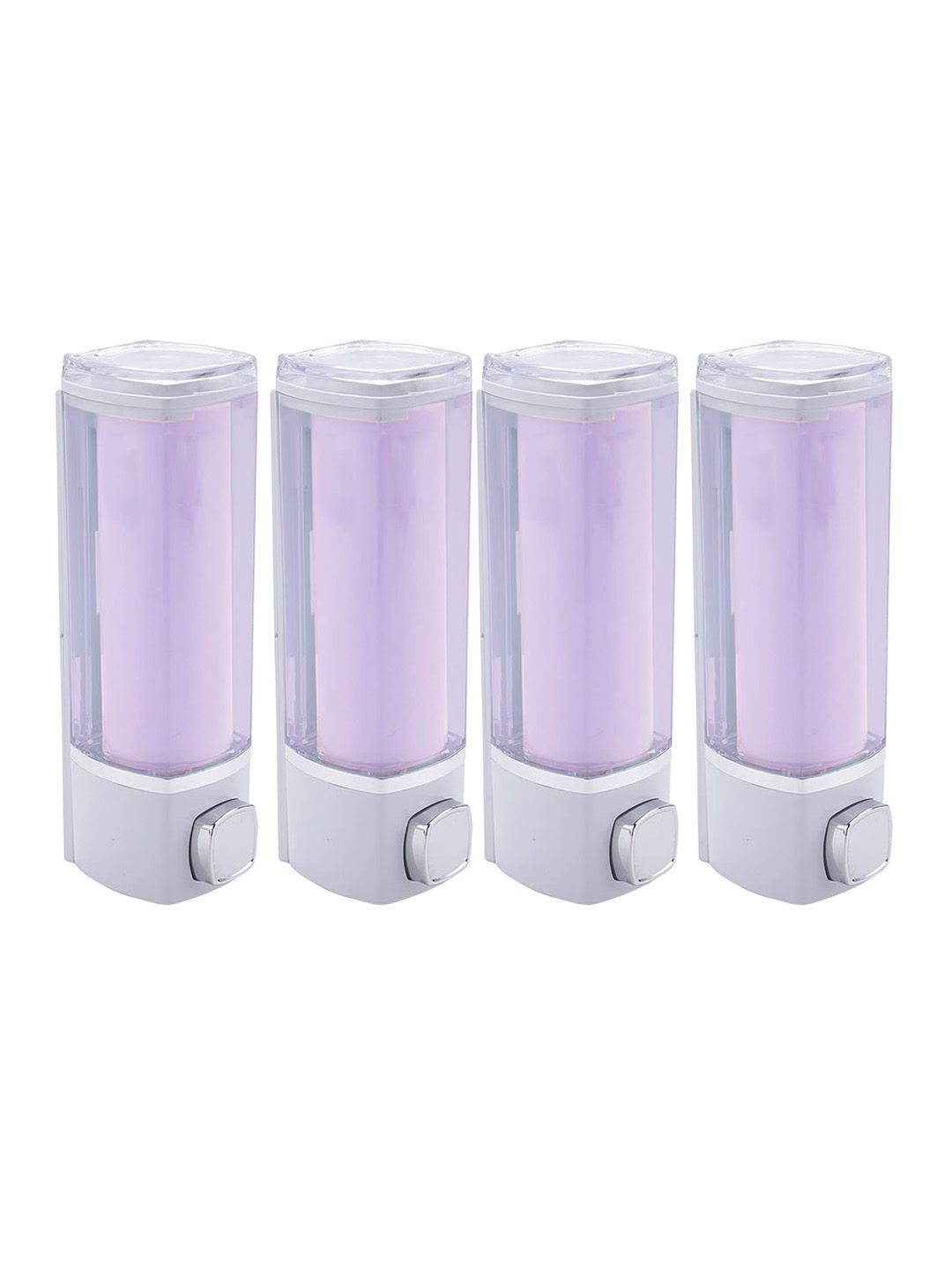 Kuber Industries Pink & White 4 Pieces Soap Dispensers 250 ml Each