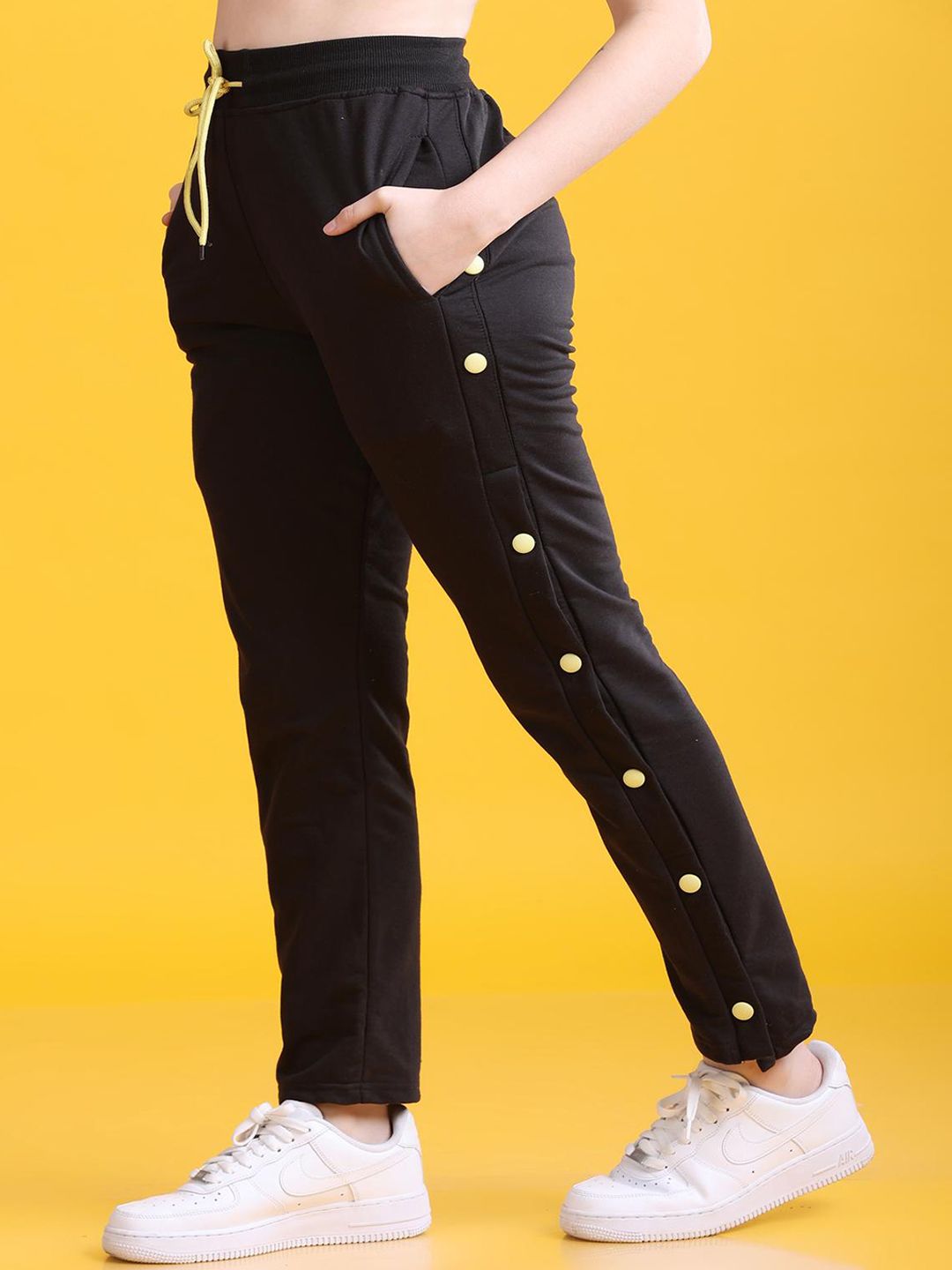 Buy The Dance Bible Women Terry Side Snap Button Detail Relaxed