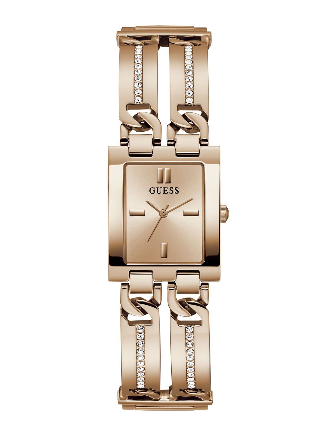 GUESS GUESS Rectangle 24mm Rose Gold Dial Analog Women Watch - GW0668L3
