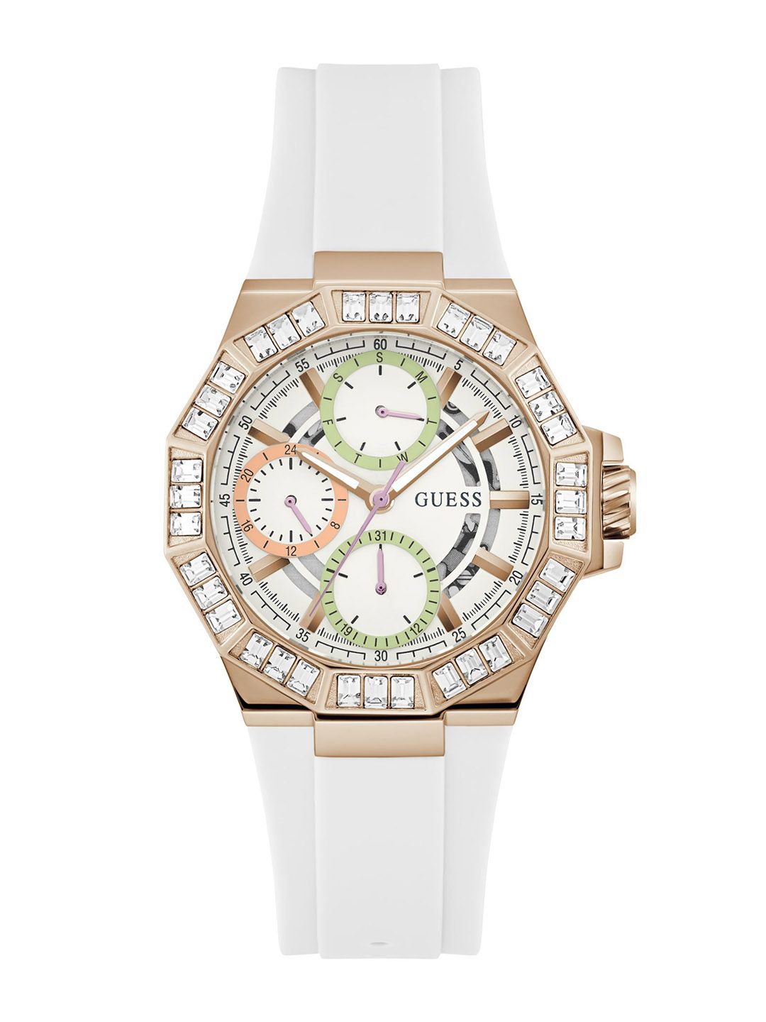 GUESS GUESS Round 39mm White Dial Analog Women Watch - GW0695L3