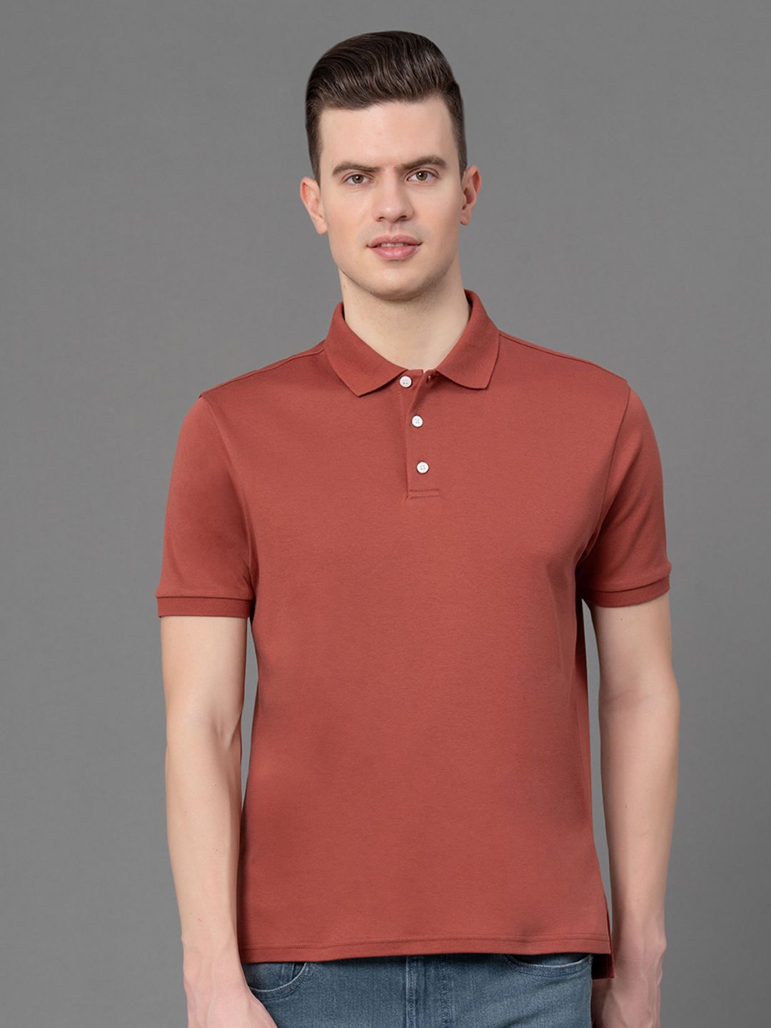 Red Tape Polo Collar Pure Cotton T-shirt