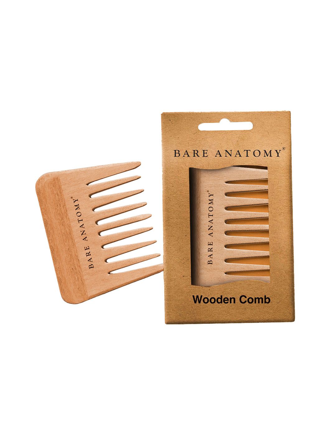 Bare Anatomy Anti-Static Wooden Comb For Natural Volume & Detangle