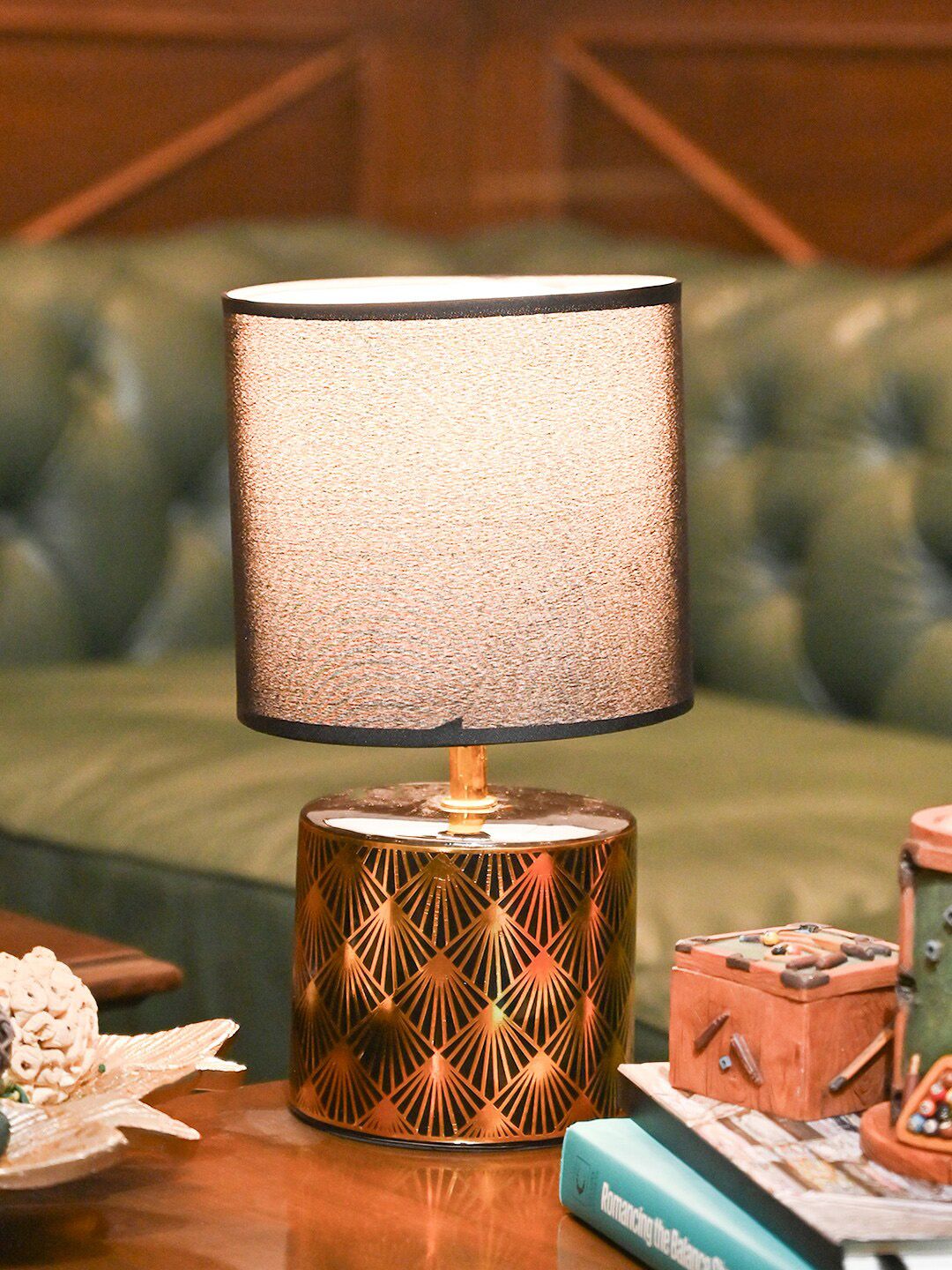 MARKET99 Warm Yellow Ceramic Cylinder Solid High Quality Electrical Table Lamps