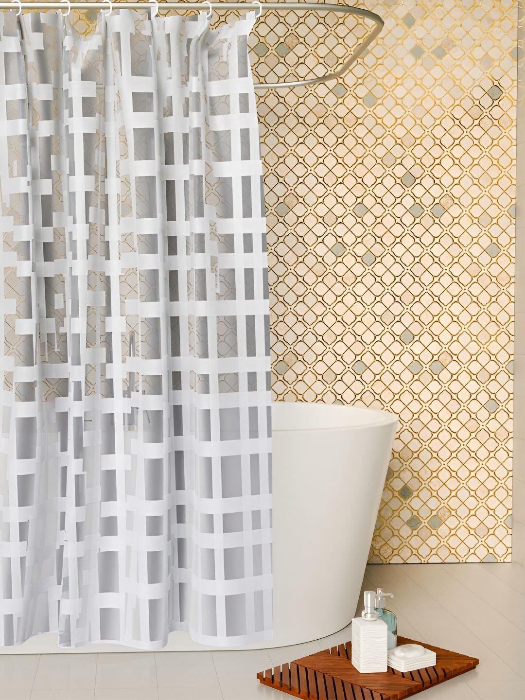 Kuber Industries Printed Waterproof Shower Curtains