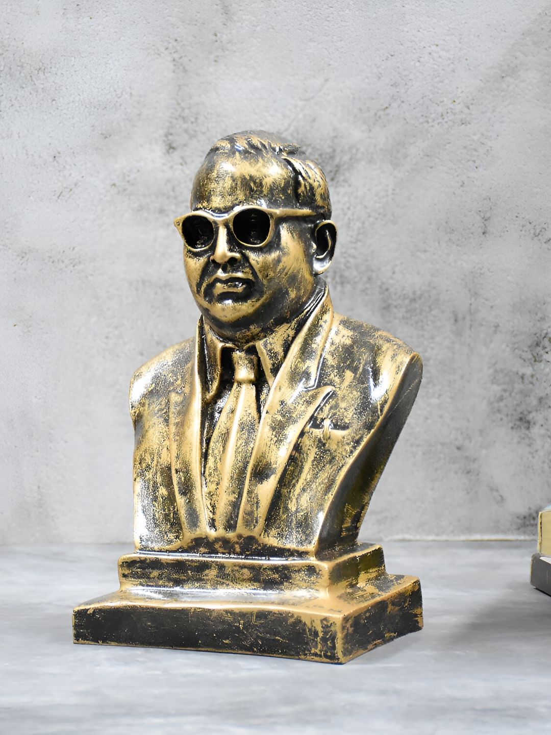 Vikarafty Dr. B.R. Ambedkar Bronze Polyresin Natural Living Room Small Showpiece - 8.1 Inches