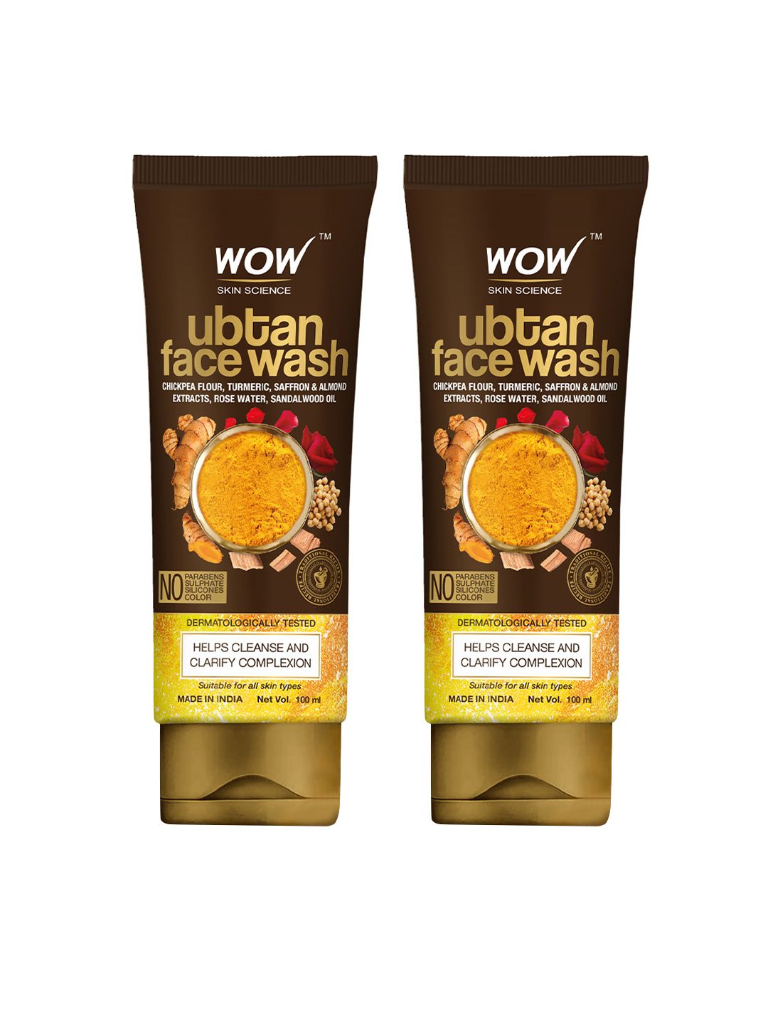 WOW SKIN SCIENCE WOW SKIN SCIENCE Set of 2 Ubtan Foaming Face Wash - 100 ml each