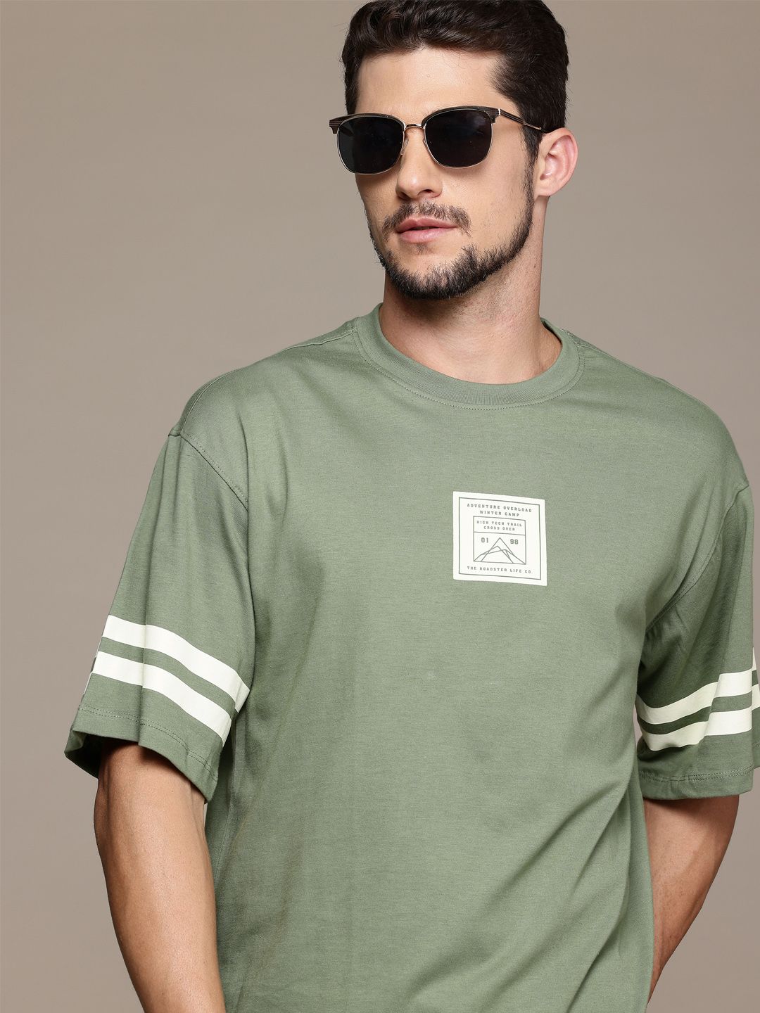The Roadster Lifestyle Co. Men Printed Pure Cotton Relaxed Fit T-shirt