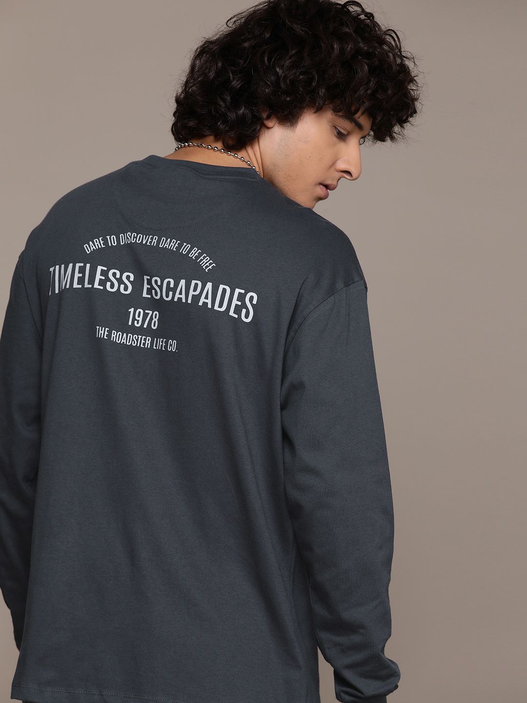 The Roadster Lifestyle Co. Typography Printed Pure Cotton T-shirt