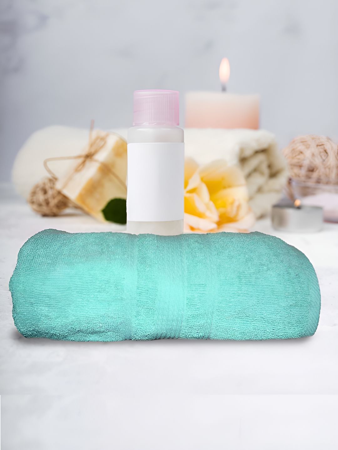 Athom Living Sea Green Cotton 500 GSM Bath Towel