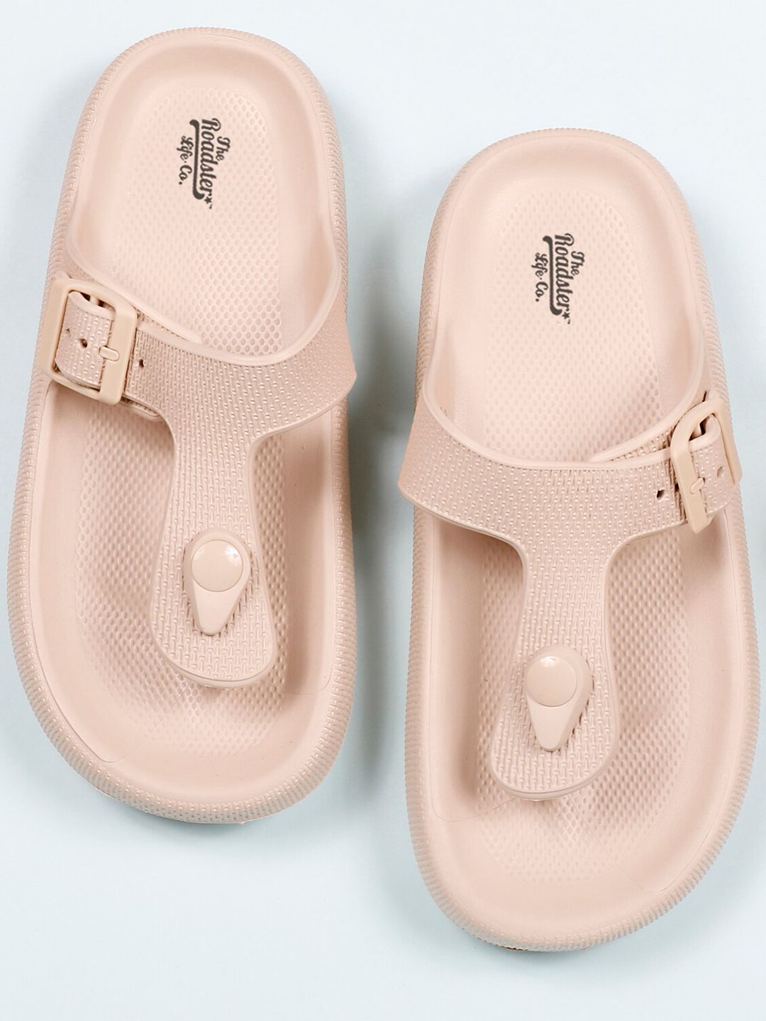 The Roadster Lifestyle Co. Women Beige Textured Thong Flip Flops