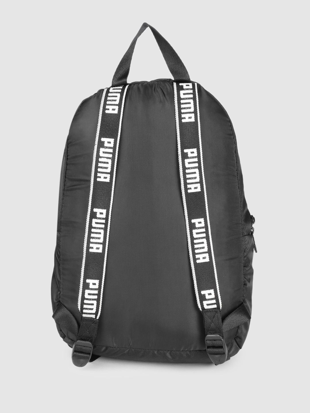 Puma Black Bookpack Book Bag Back Pack Bag Logo New Shoulder Back Strap Zippers PUMA BACKPACK Black Silver Polyester Back-Pack Logo Bag  main image 4