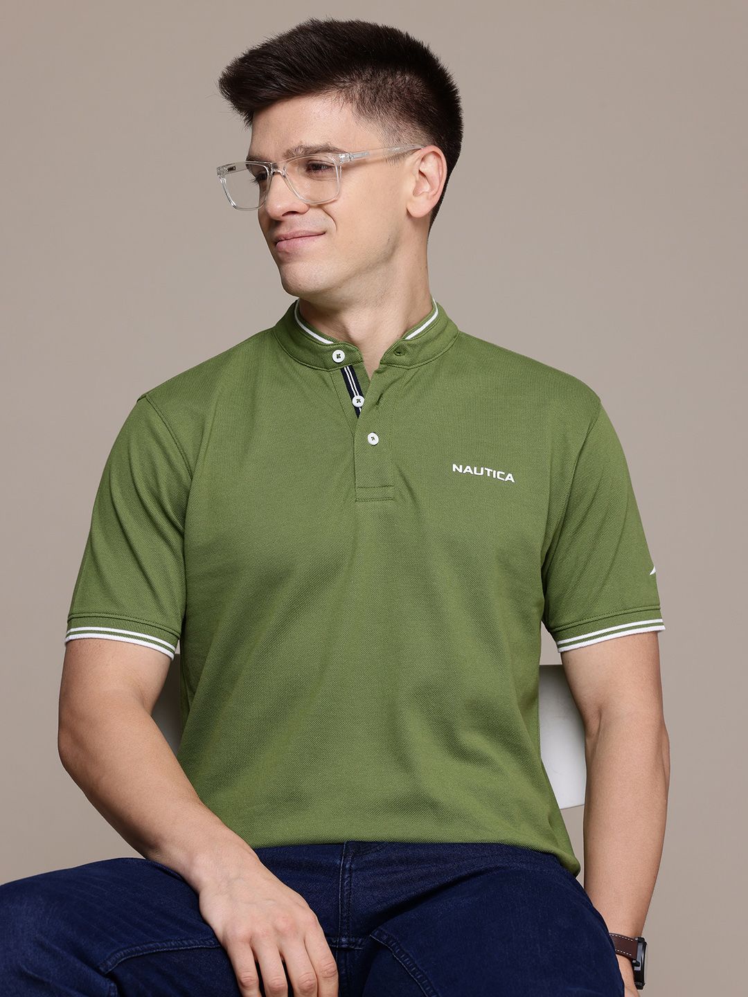 Nautica Polo Collar Pure Cotton T-shirt