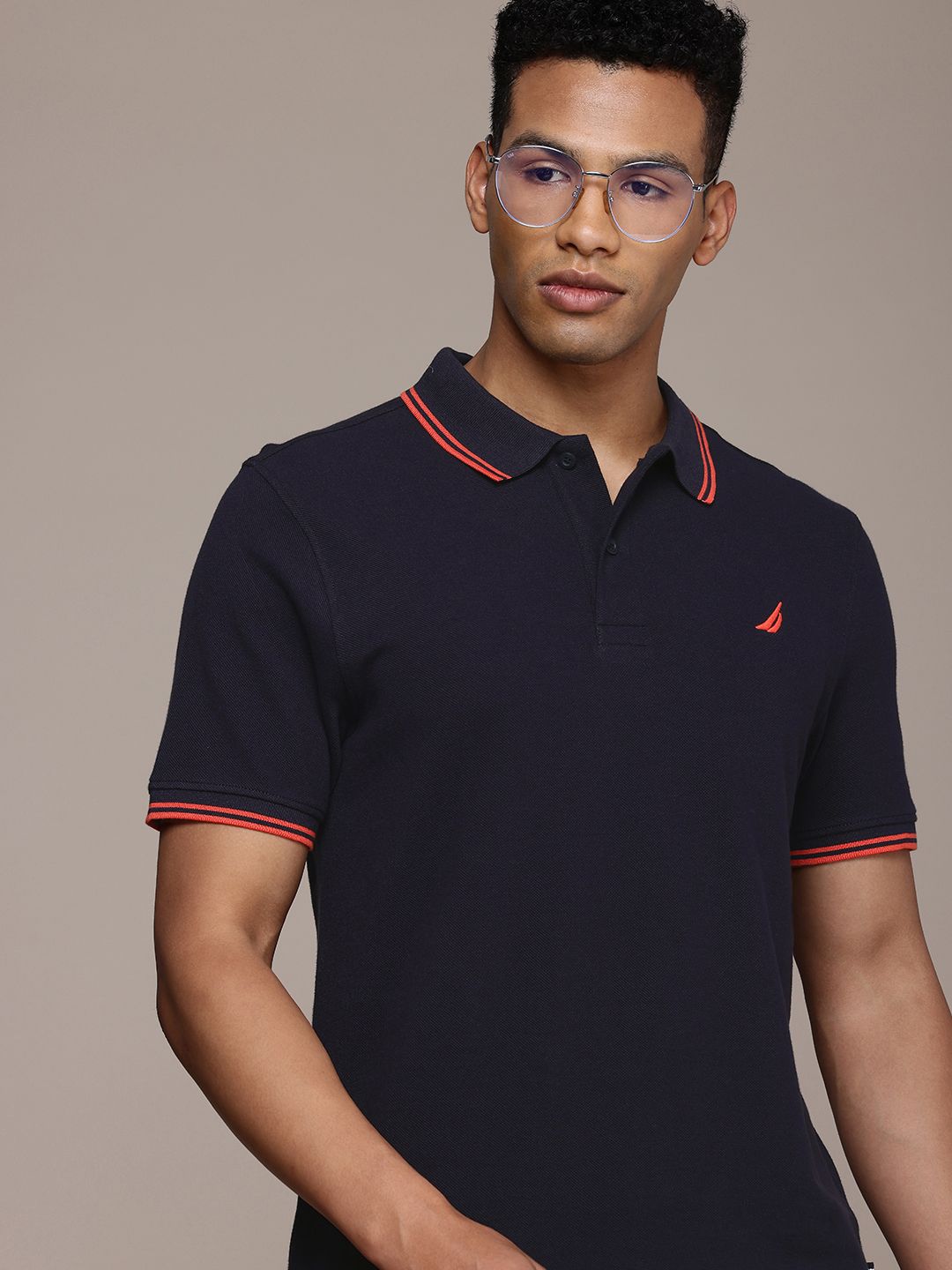 Nautica Polo Collar Pure Cotton T-shirt