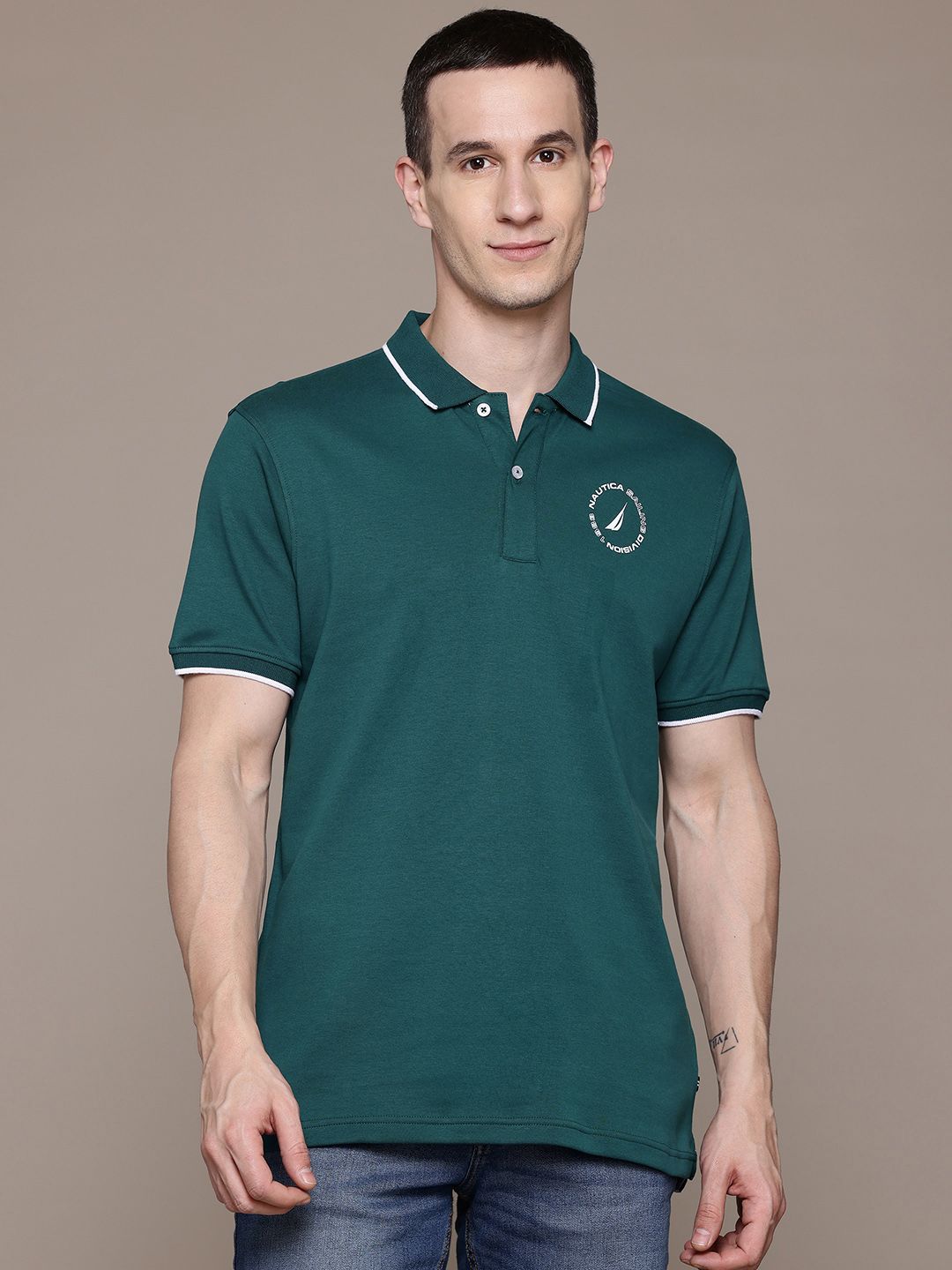 Nautica Polo Collar Pure Cotton T-shirt
