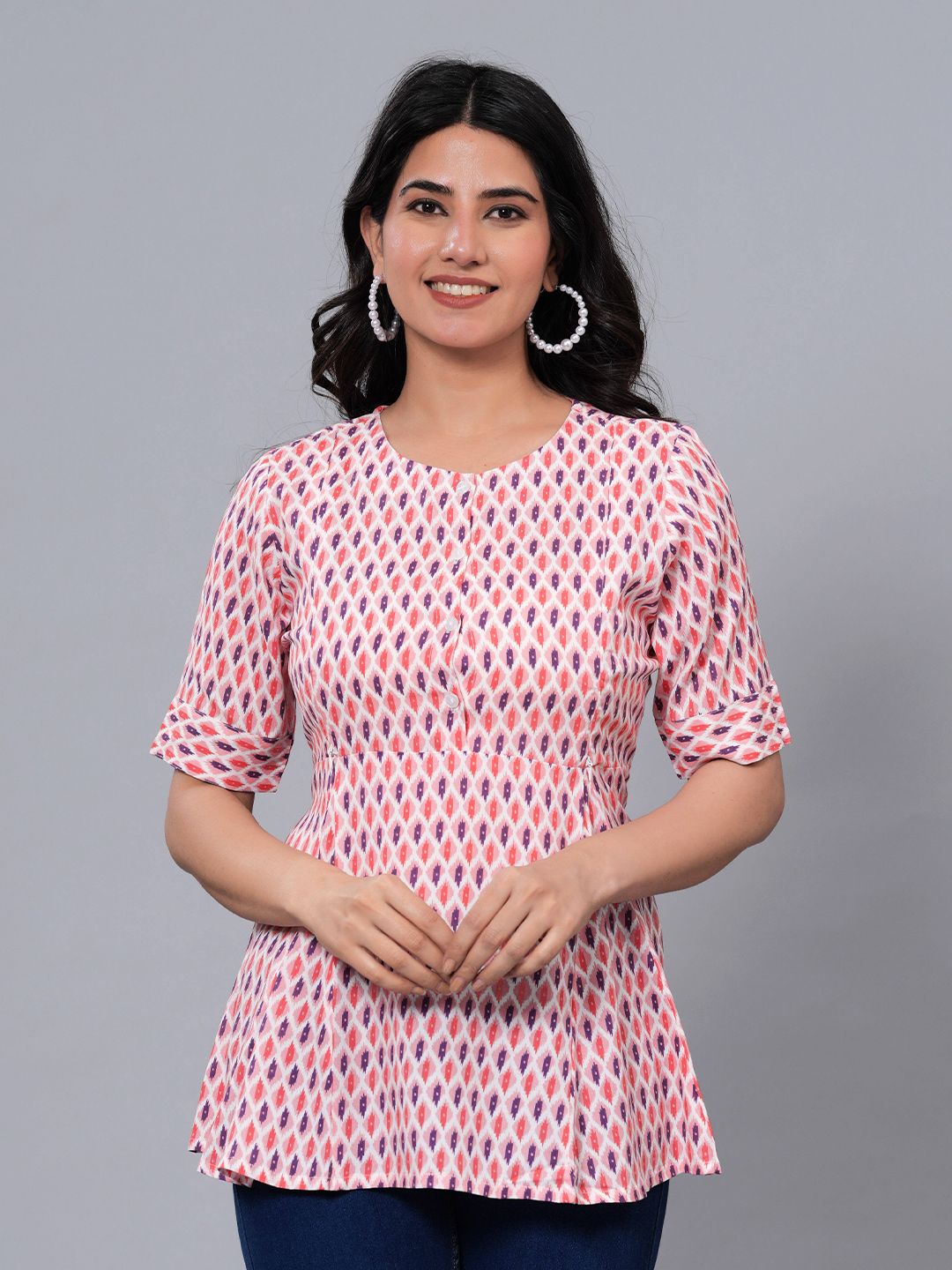 BAESD BAESD Ikat Print A-Line Longline Top