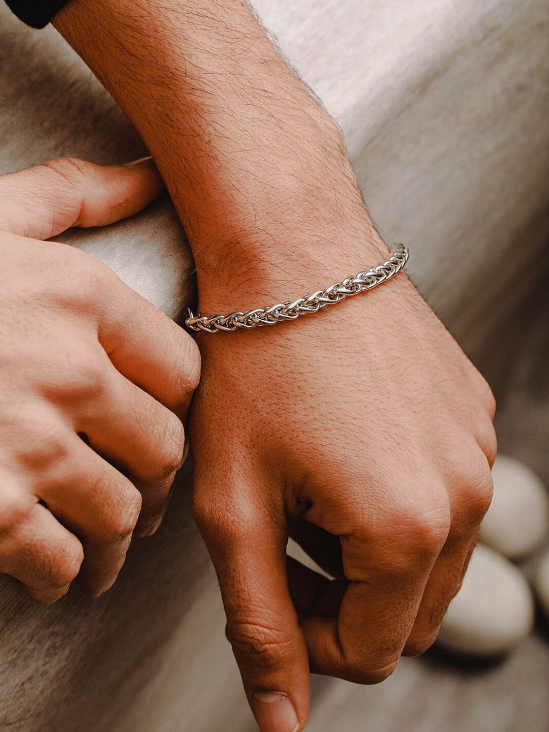 Buy Jazz and Sizzle Men Stainless Steel Silver-Plated Link