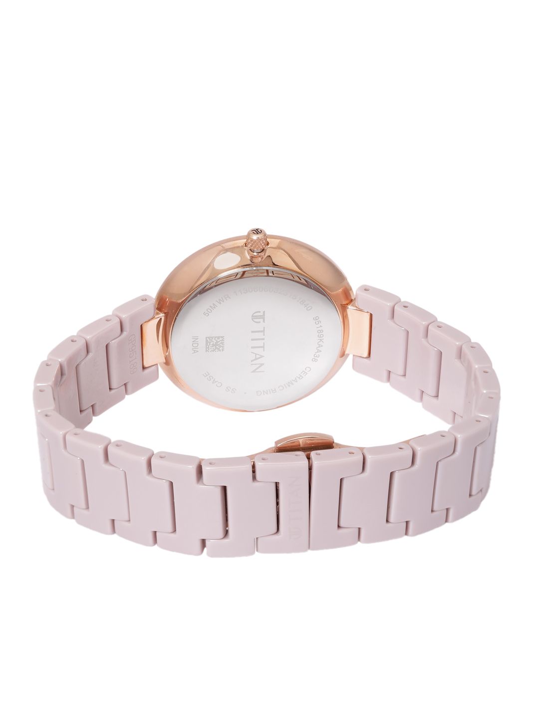 Purple Ceramics Quartz Analog With Grey Dial Watch For - Nt95189kc08