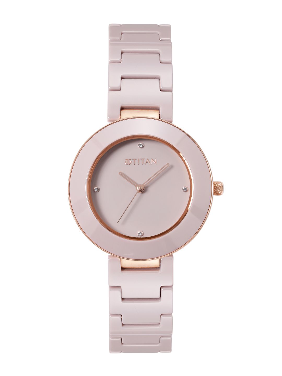 Purple Ceramics Quartz Analog With Grey Dial Watch For - Nt95189kc08