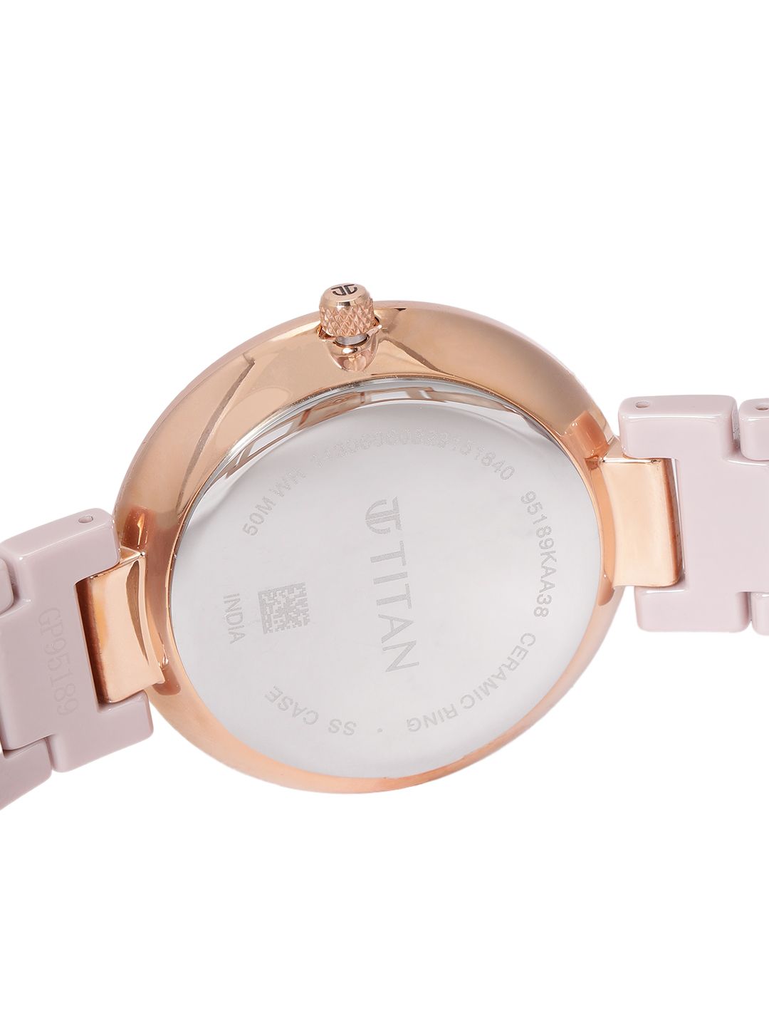 Purple Ceramics Quartz Analog With Grey Dial Watch For - Nt95189kc08