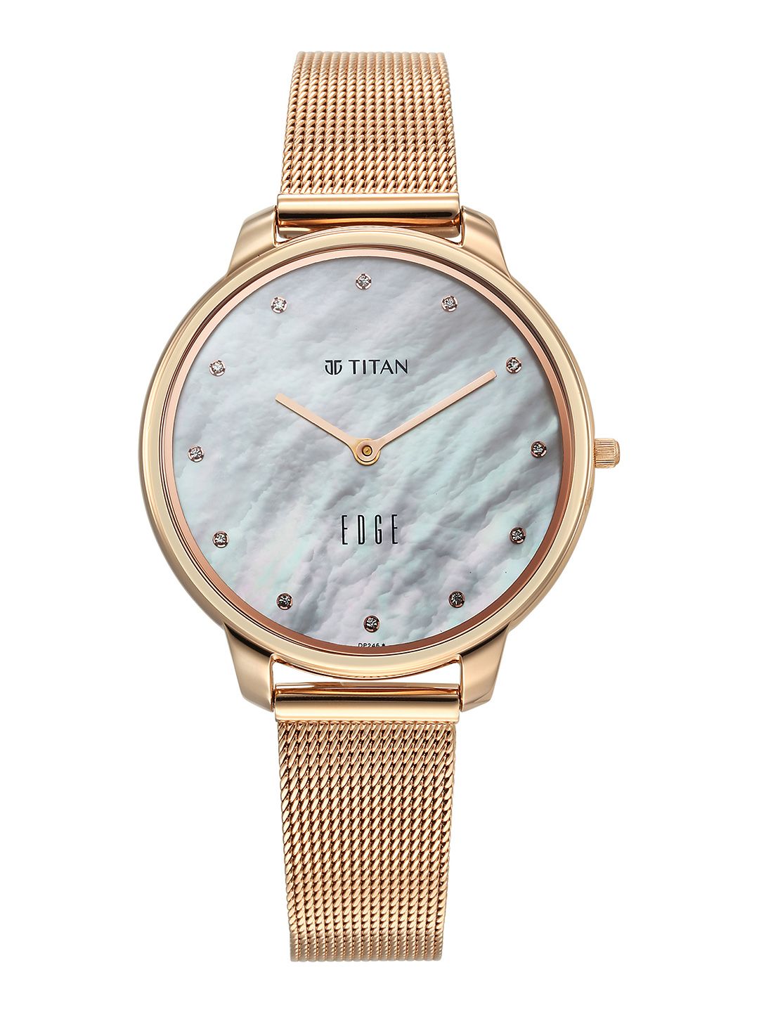 Titan Titan Edge Metal Ladies Allure Quartz Analog White Mop Dial Watch For Women - Nt2654wm02