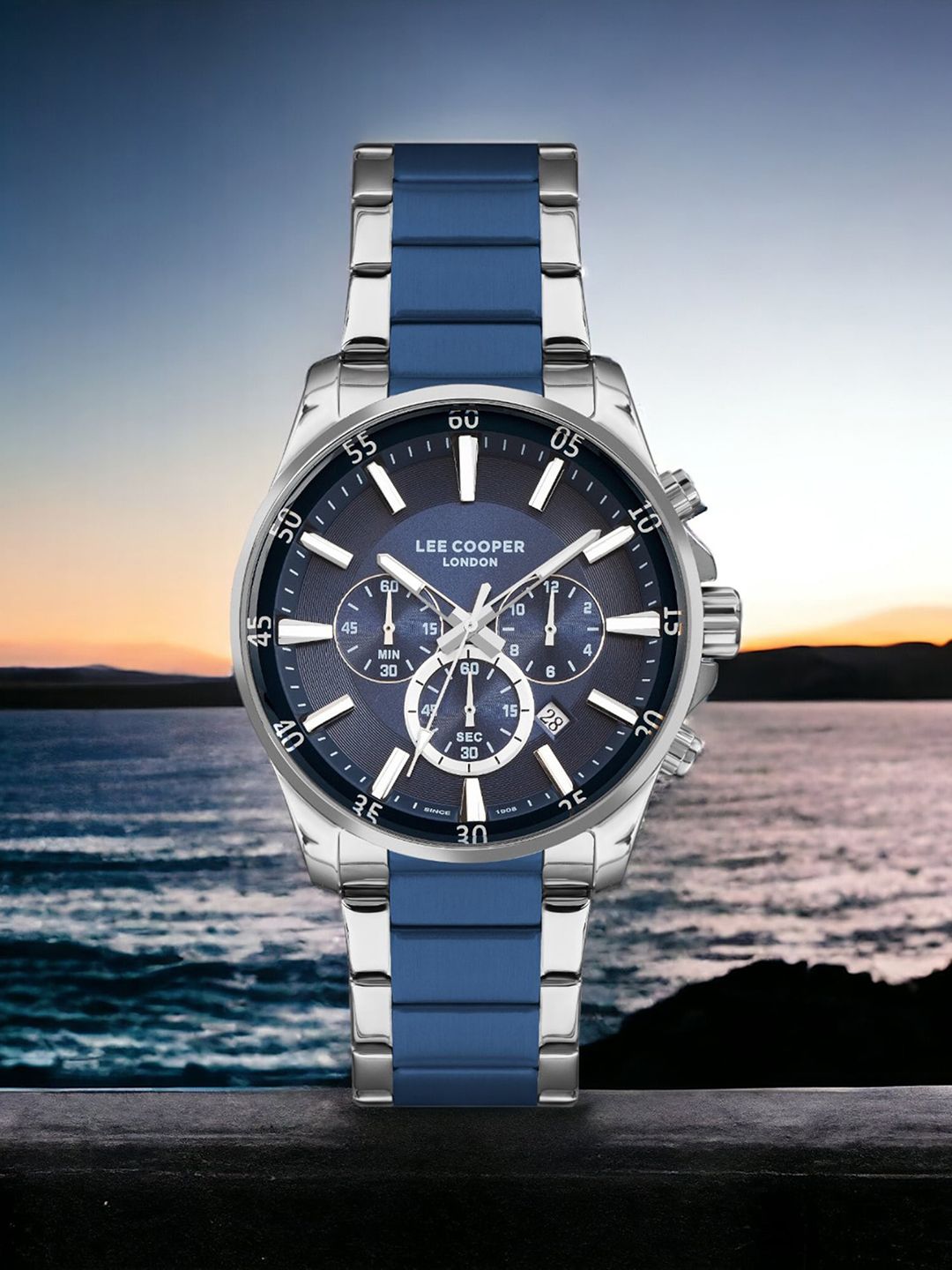 Buy Lee Cooper Men Brass Dial & Stainless Steel Digital