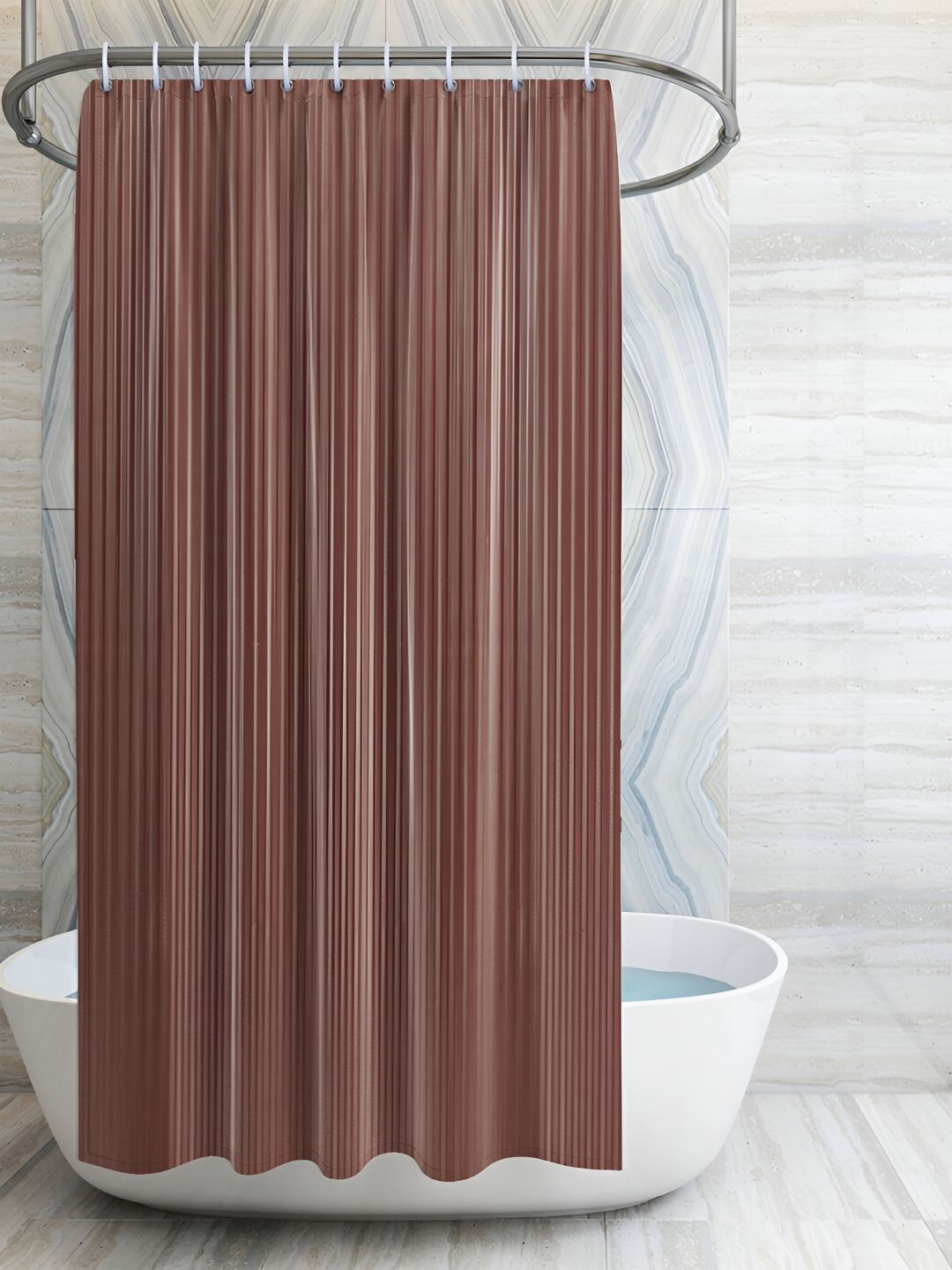 MONKDECOR Copper Coloured Water Repellent Shower Curtain