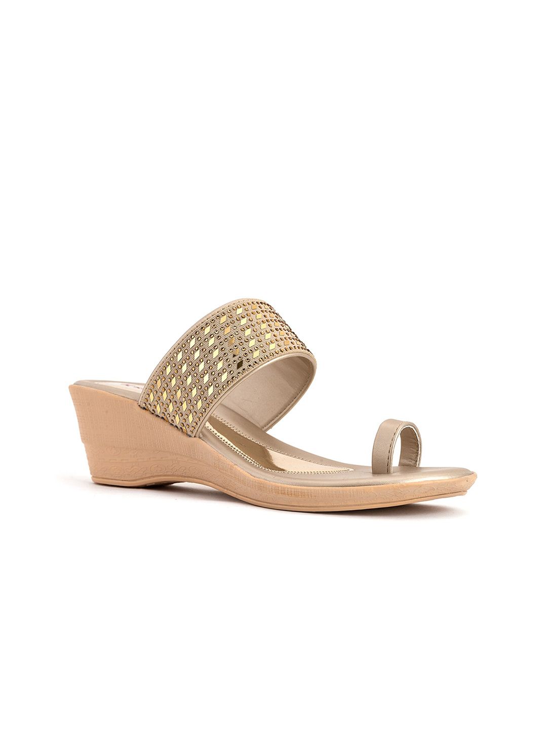 Khadims Embellished Open Toe Wedge Heels