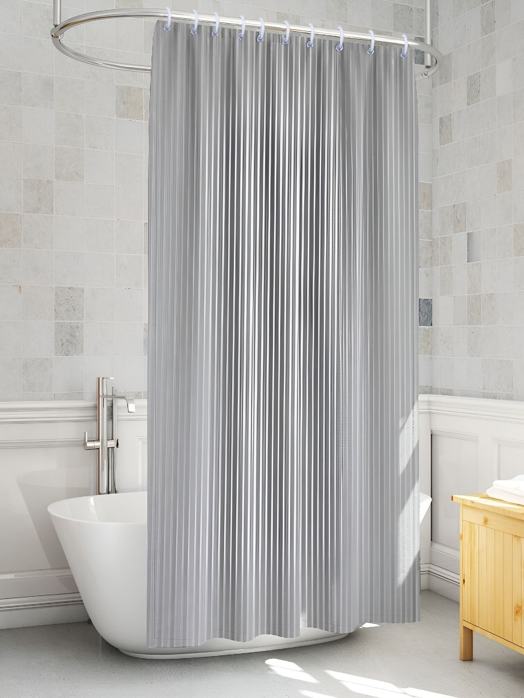 TANLOOMS Grey Waterproof Shower Curtain