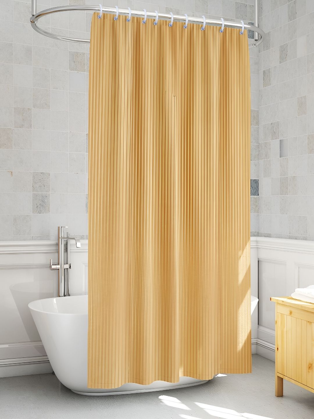 TANLOOMS Beige Waterproof Shower Curtain