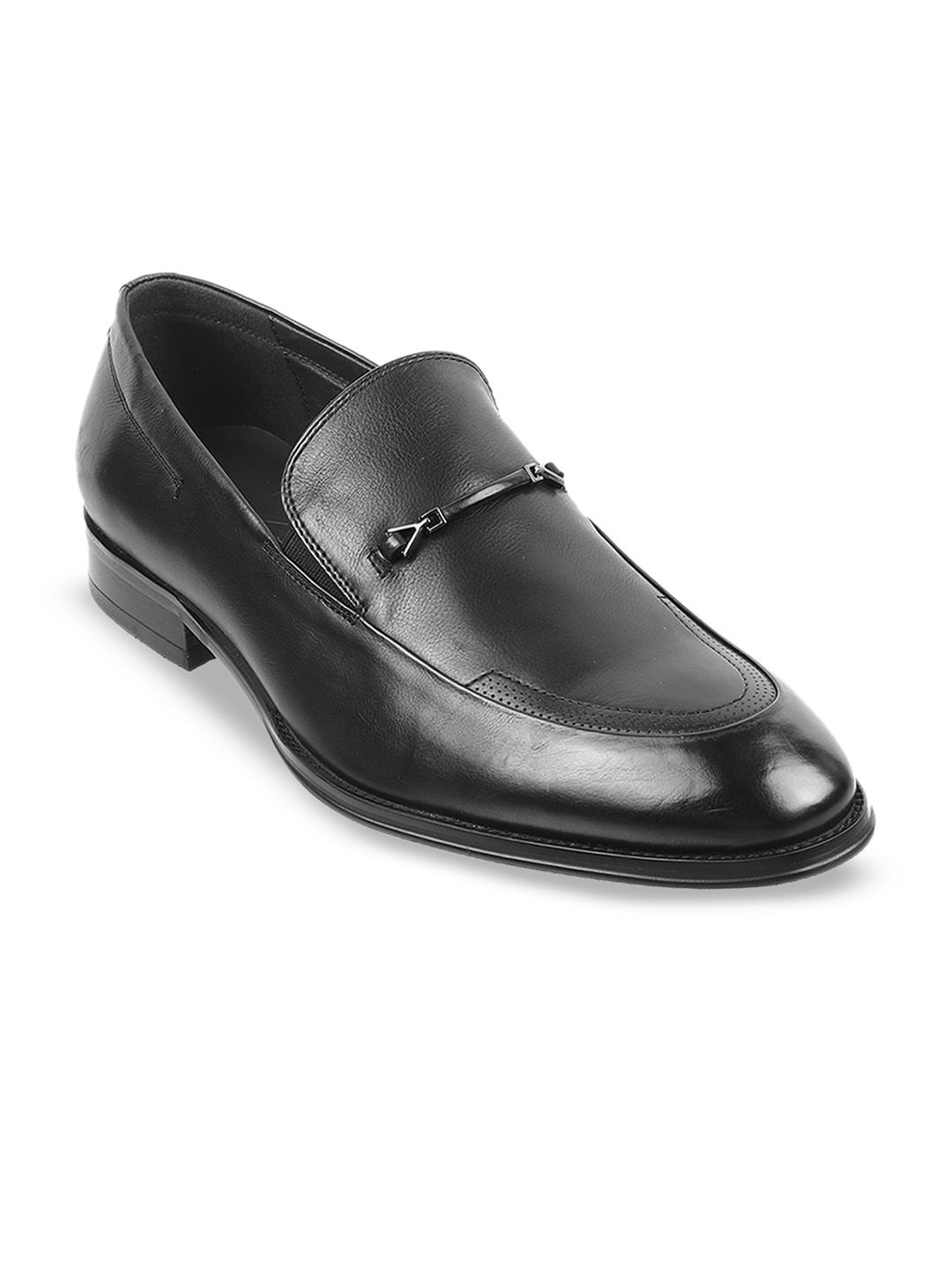 DAVINCHI Men Buckle Detailed Leather Loafers Shoes