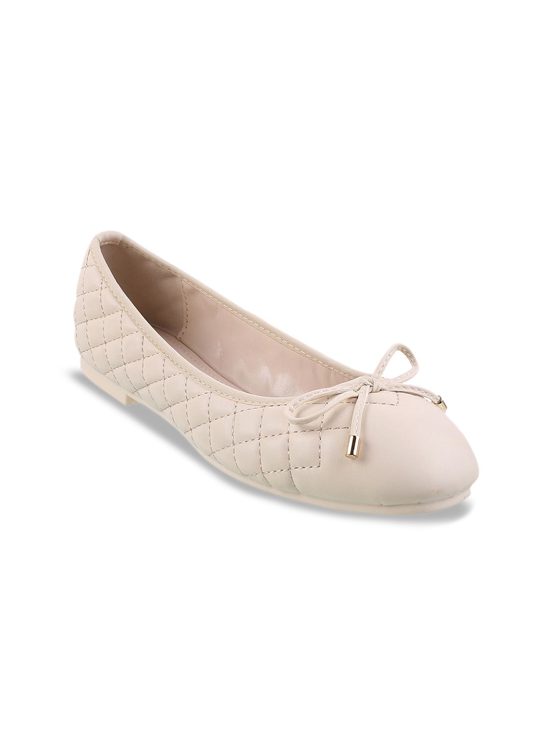 Mochi Textured Bow Detail Ballerinas