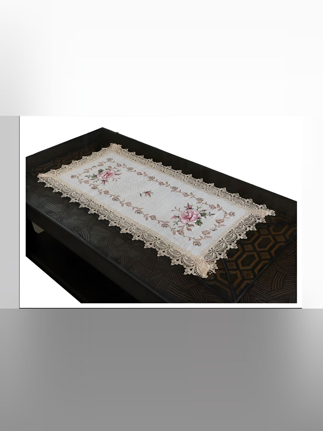 TANLOOMS Brown & Pink Embroidered Table Runners