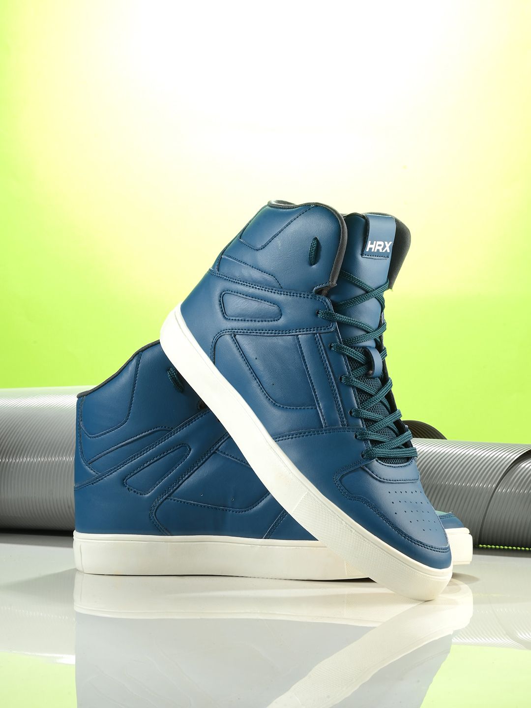 HRX by Hrithik Roshan Men Teal Green Textured Round Toe Sneakers