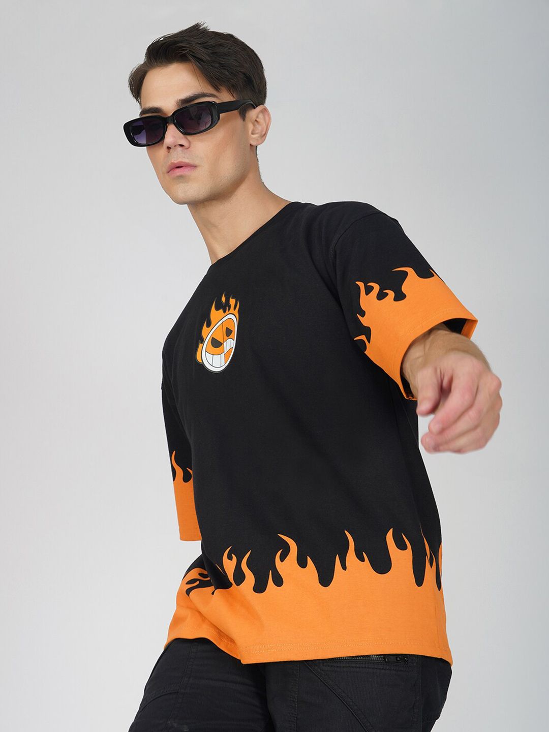 Buy Crazymonk One Piece Fire Fist Ace Drop-Shoulder Sleeves Anime