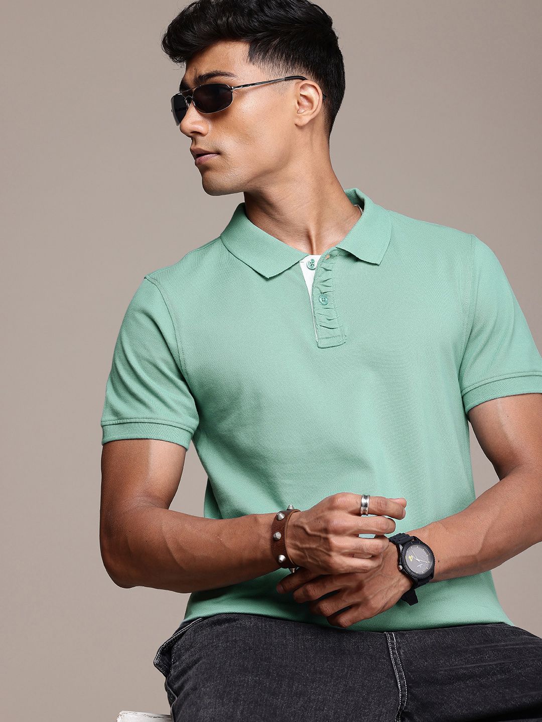 The Roadster Life Co. Polo Collar Pure Cotton T-shirt